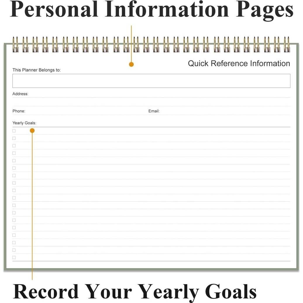 Planificador Semanal Heveboik Verde 21.6x27.9 cm 54 Semanas