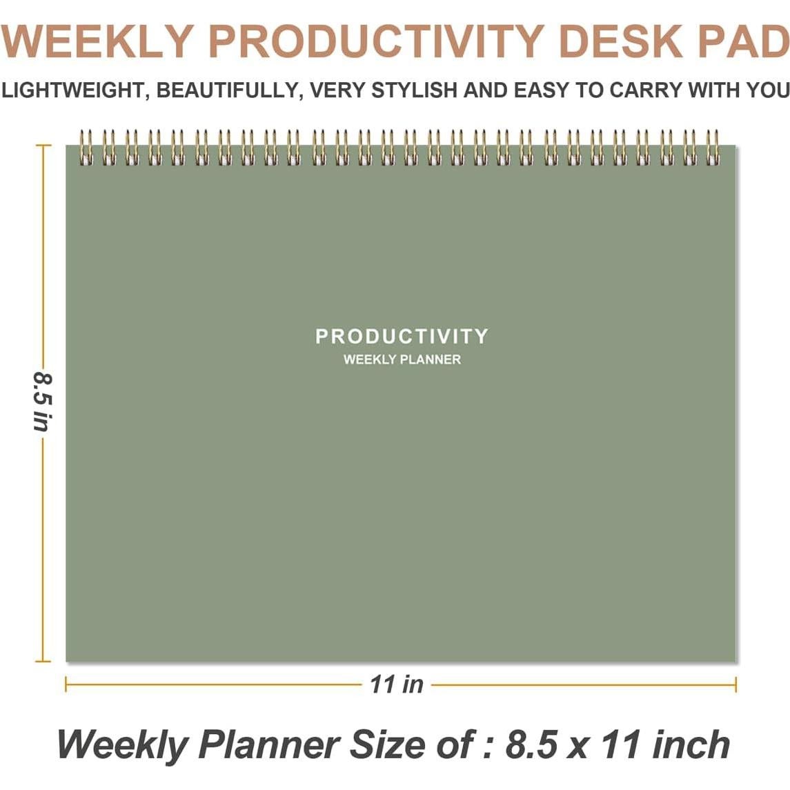 Planificador Semanal Heveboik Verde 21.6x27.9 cm 54 Semanas