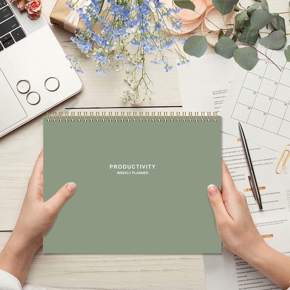 Planificador Semanal Heveboik Verde 21.6x27.9 cm 54 Semanas