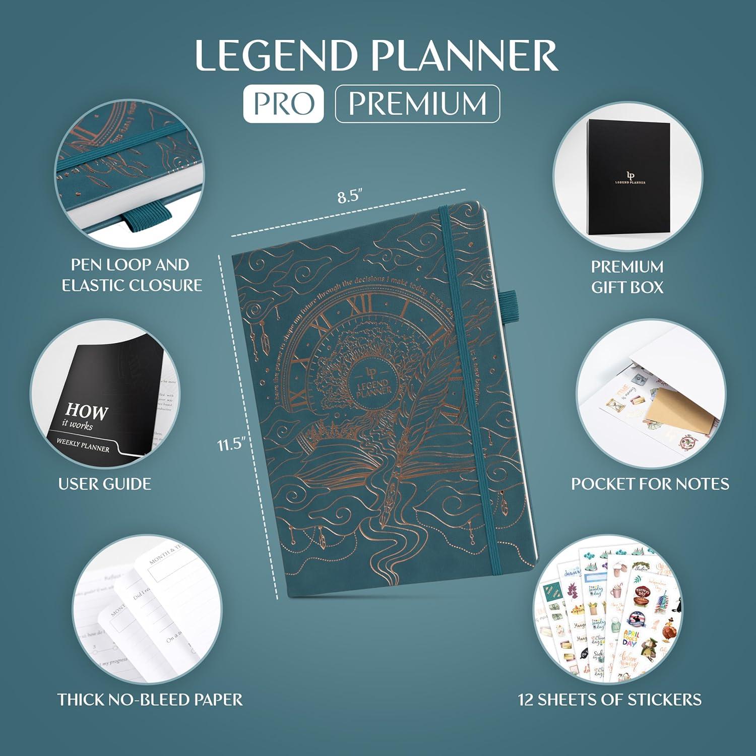 Planificador Legend Planner PRO A4 Sin Fecha Verde Oscuro
