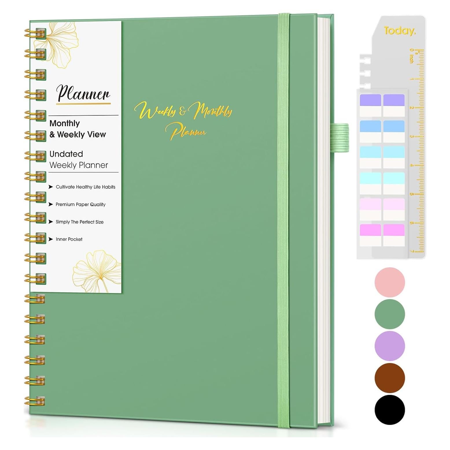 Planificador Semanal y Mensual No Datado FABLSOTH B5 Verde