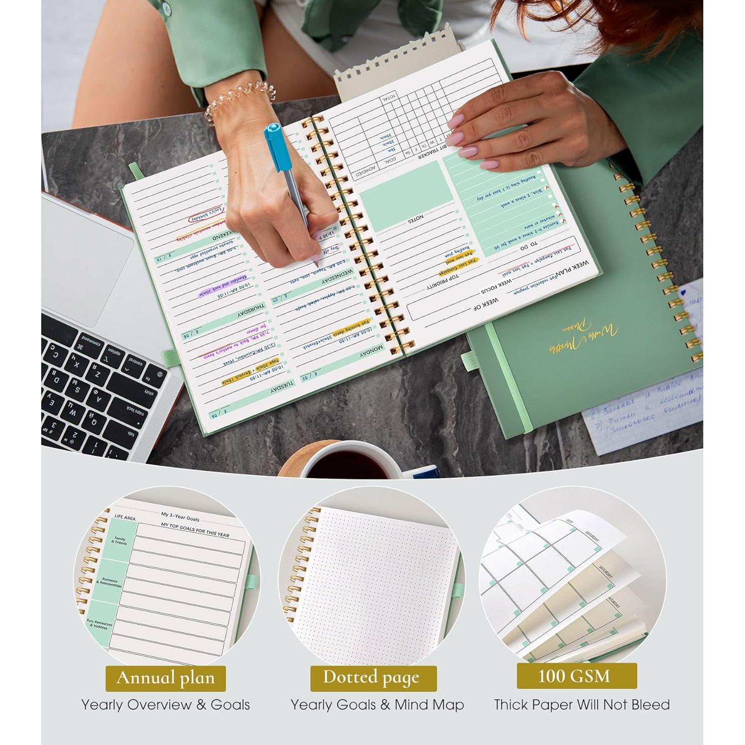 Planificador Semanal y Mensual No Datado FABLSOTH B5 Verde