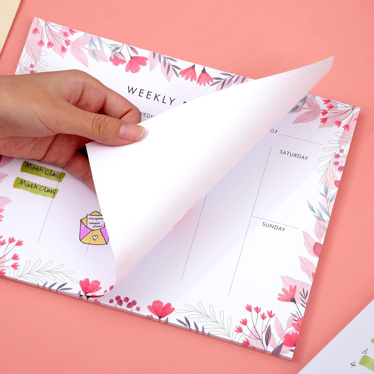 Conjunto de 2 blocs de notas semanales Yoment 17.78x22.86 cm rosa