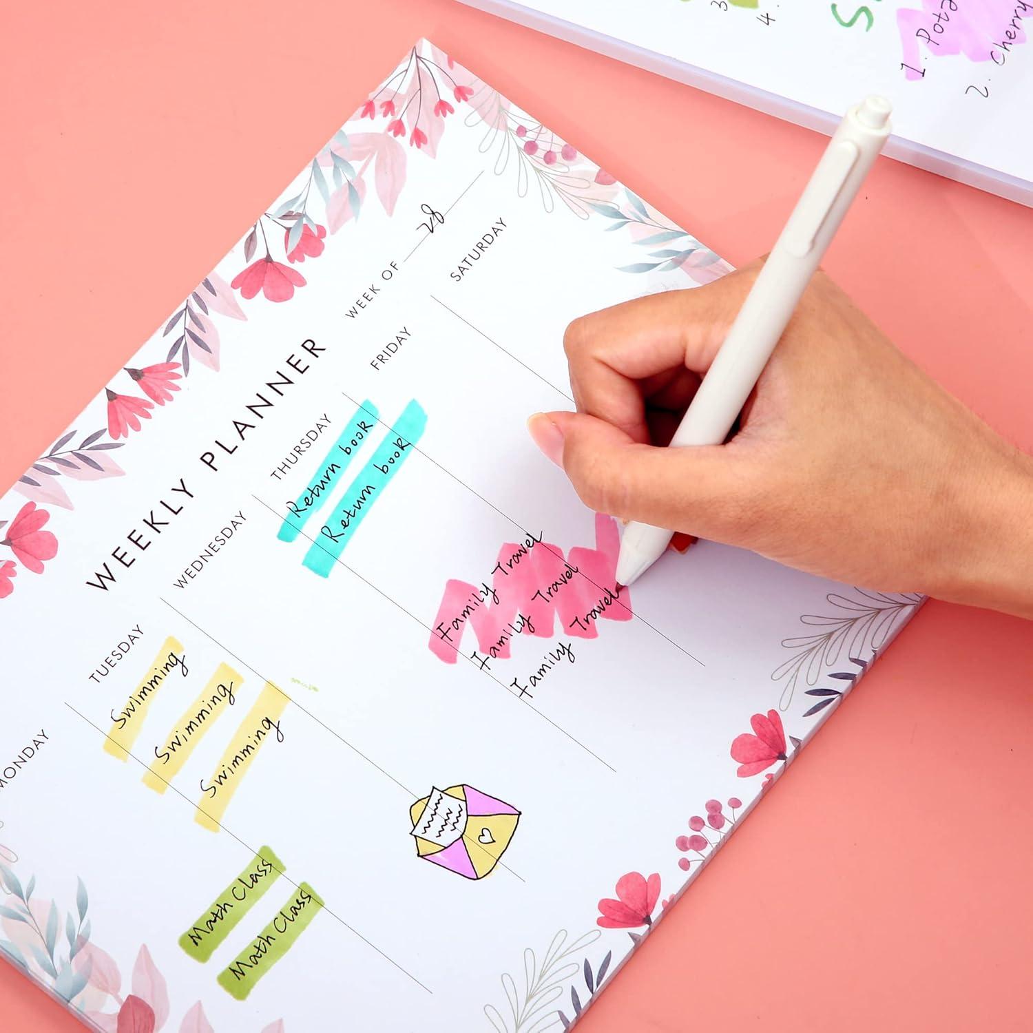 Conjunto de 2 blocs de notas semanales Yoment 17.78x22.86 cm rosa