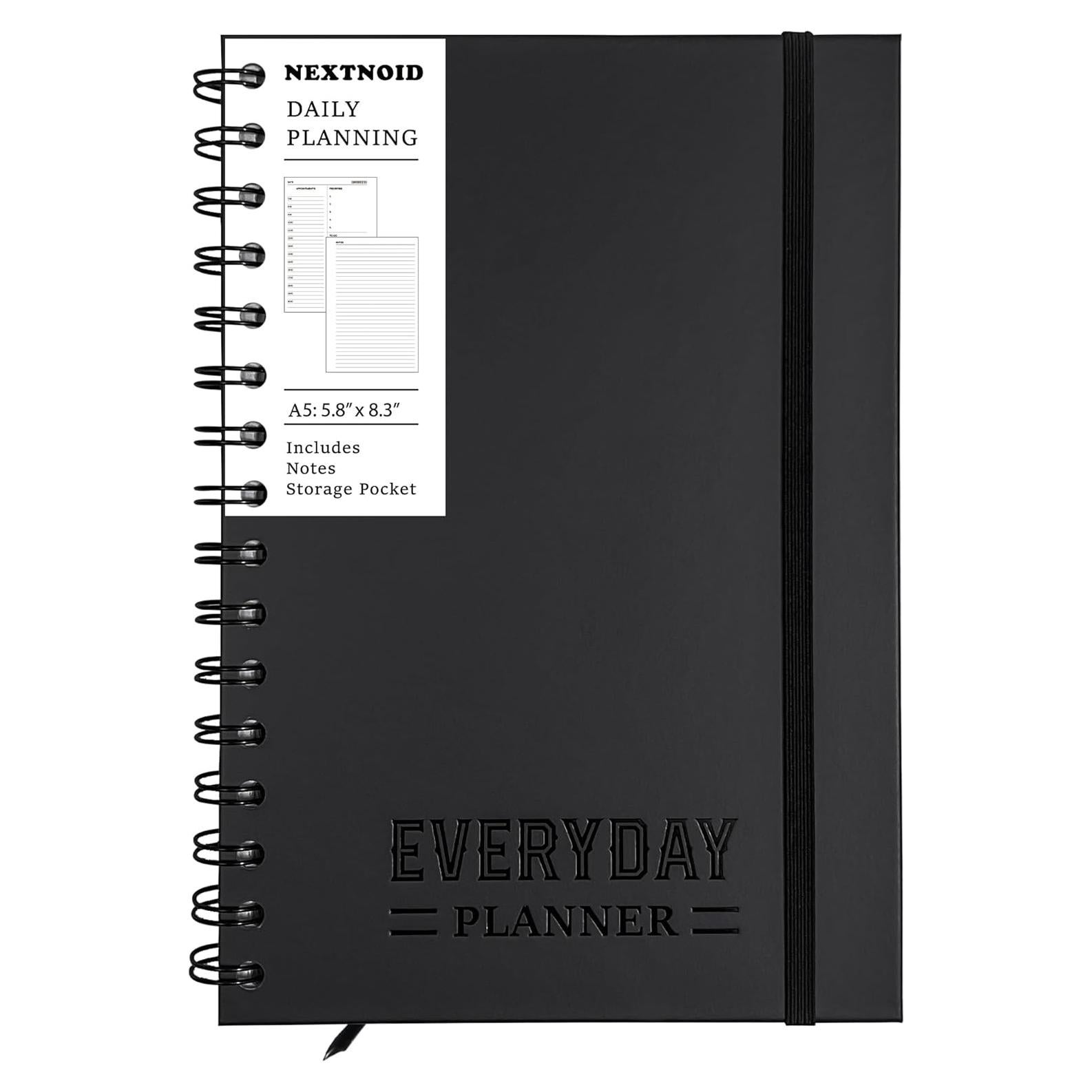 Planificador Diario No Datado A5 Nextnoid - Tapa Dura Negro