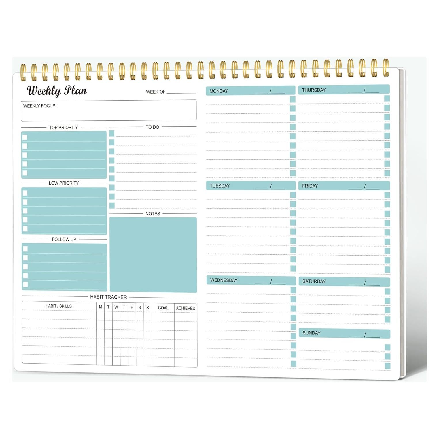 Planificador Semanal Regolden-Book 52 Semanas 21.6x27.9 cm