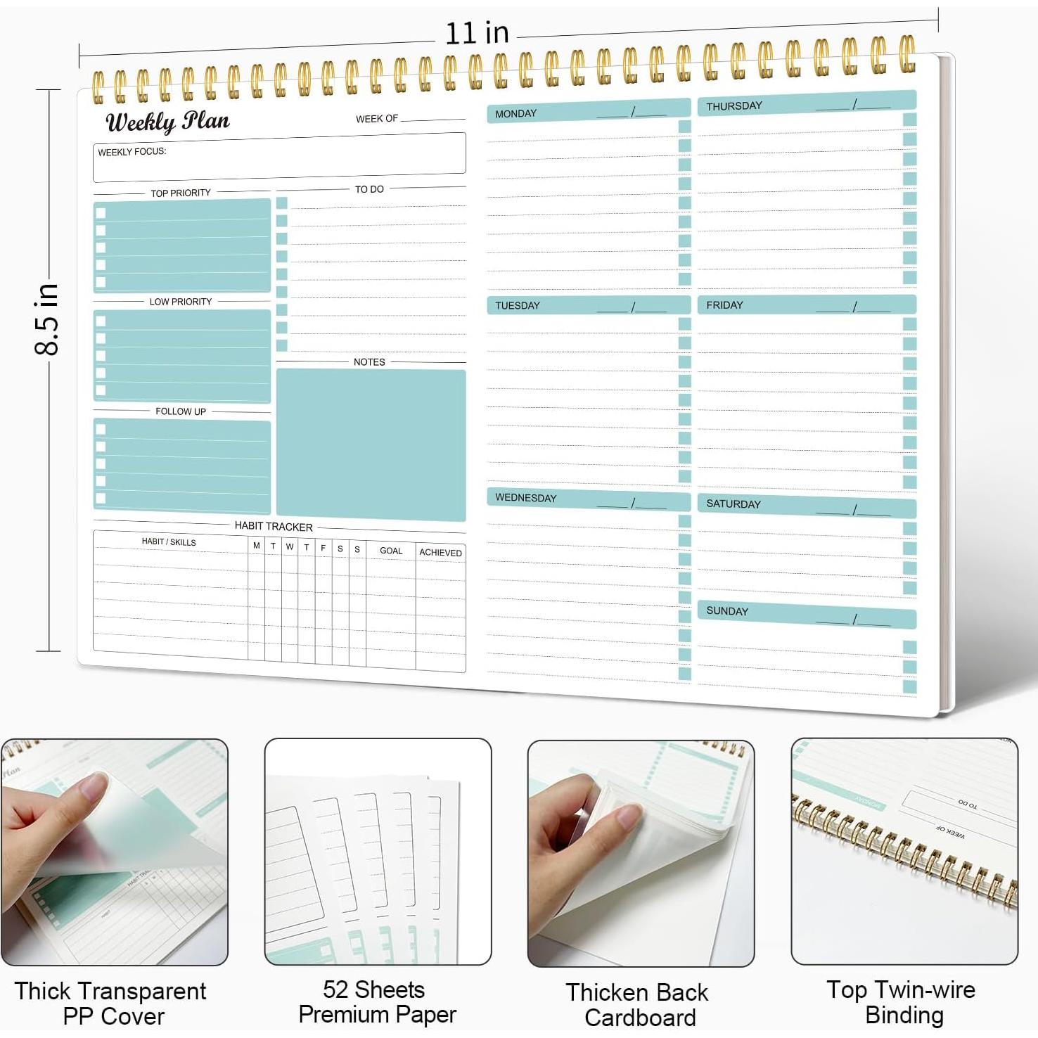 Planificador Semanal Regolden-Book 52 Semanas 21.6x27.9 cm