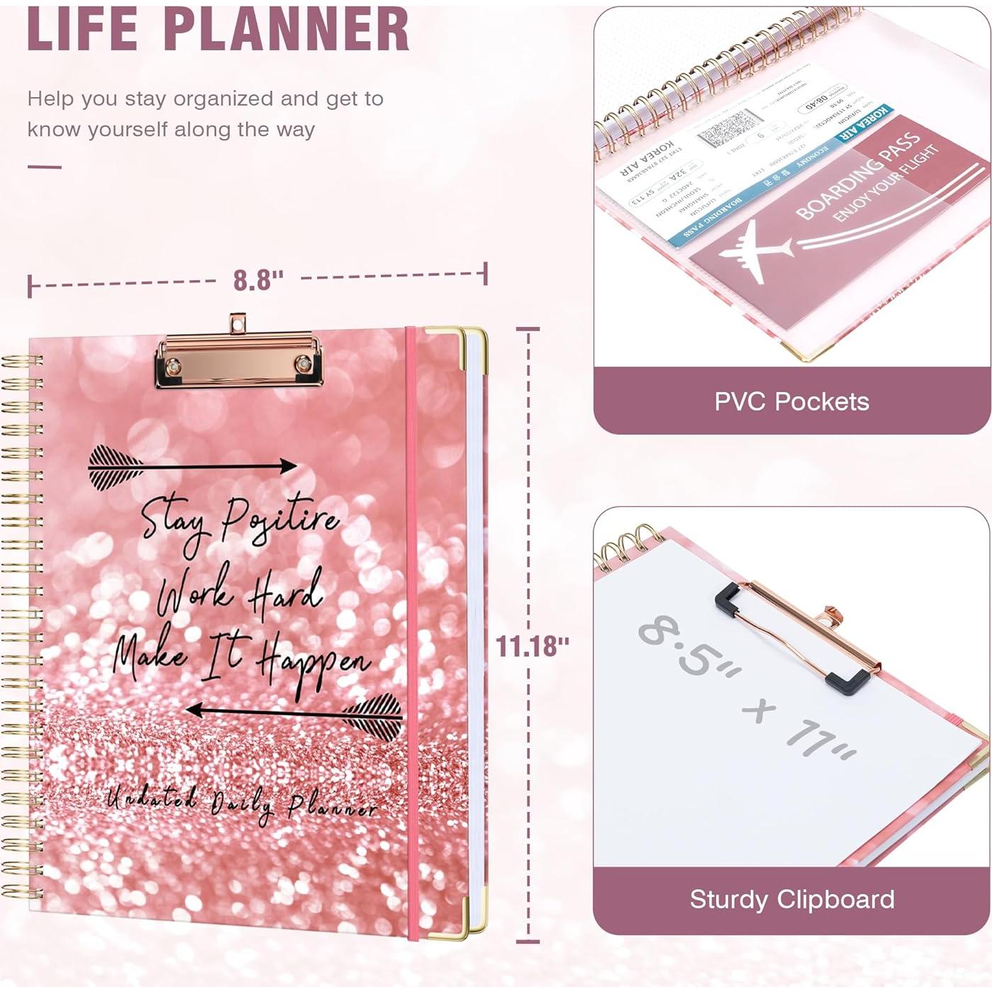 Planificador Espiral Sin Fecha Ospelelf Rosa 12 Meses 22.4x28.2cm