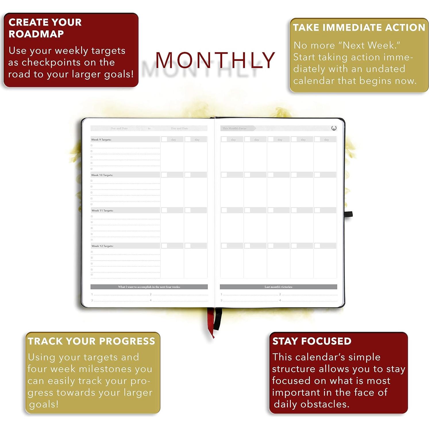 Planificador Fénix - Agenda y Diario de Gratitud 6 Meses