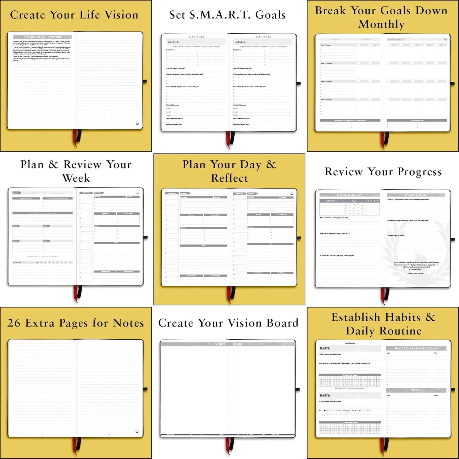 Planificador Fénix - Agenda y Diario de Gratitud 6 Meses