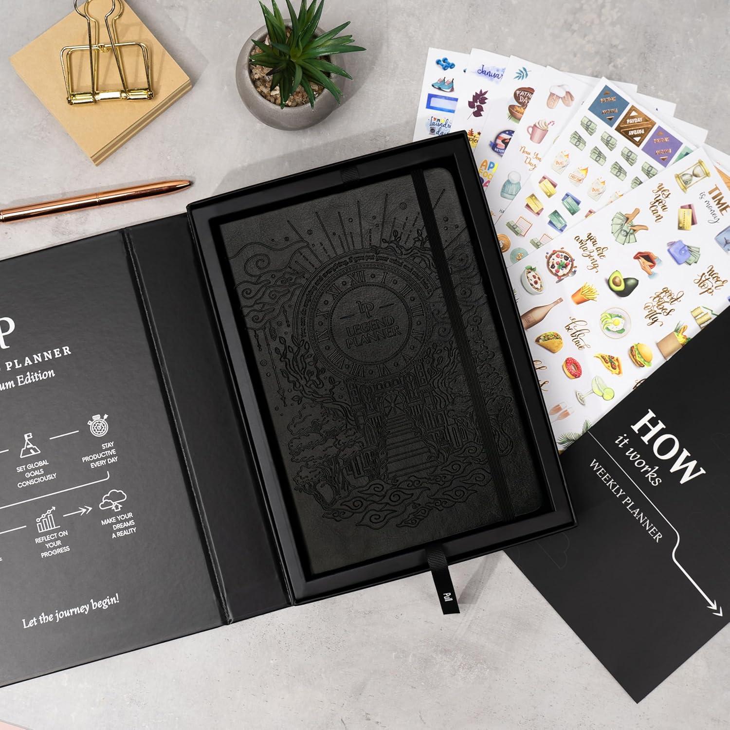 Planificador Semanal Legend Premium A5 Negro Sin Fecha