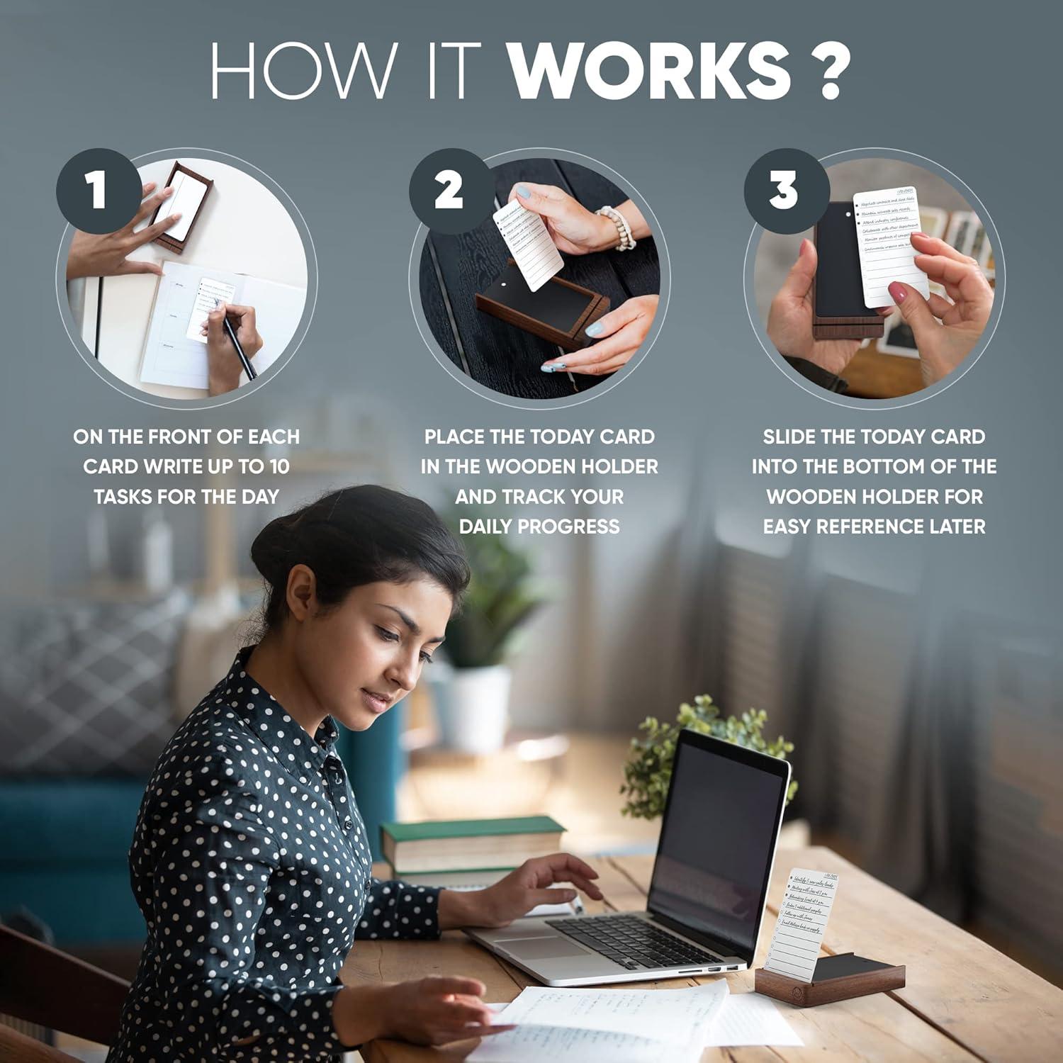 Planificador Diario Sin Fecha Mind Design - 120 Tarjetas 3x5 cm