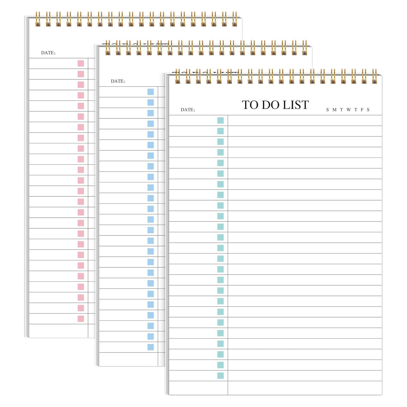 Bloc de Notas de Tareas 3pcs GOLDPEI A5 No Fechado 52 Hojas