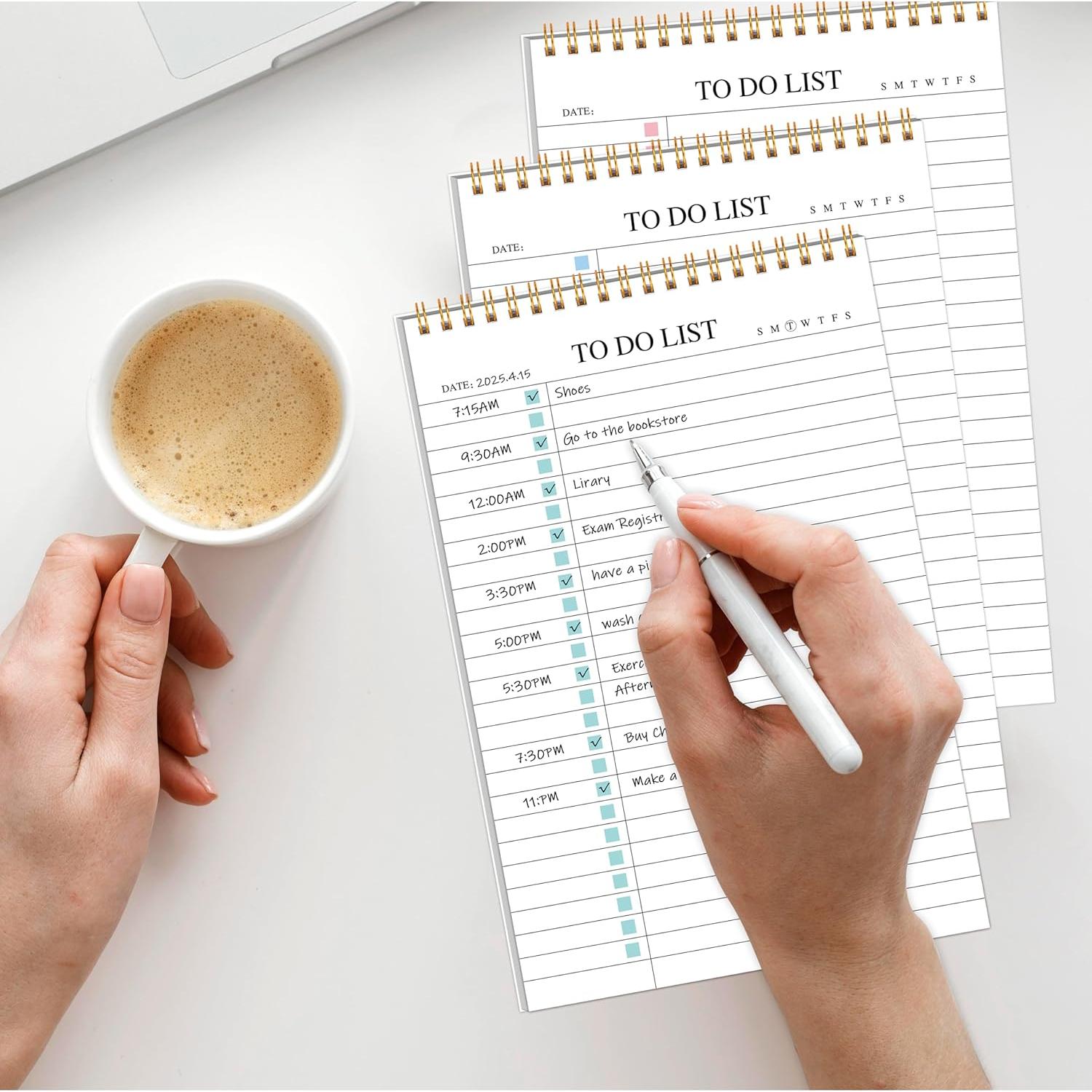 Bloc de Notas de Tareas 3pcs GOLDPEI A5 No Fechado 52 Hojas