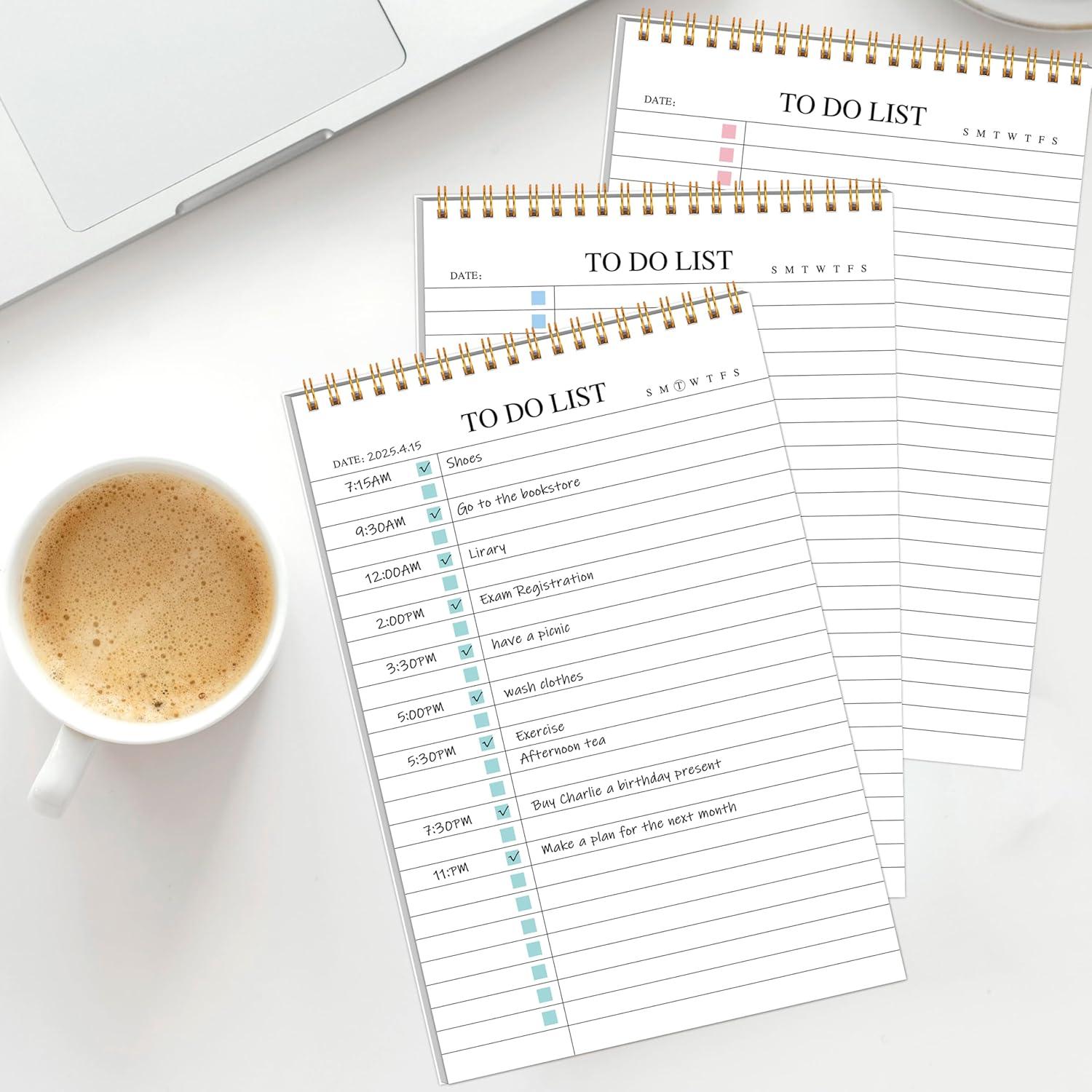 Bloc de Notas de Tareas 3pcs GOLDPEI A5 No Fechado 52 Hojas