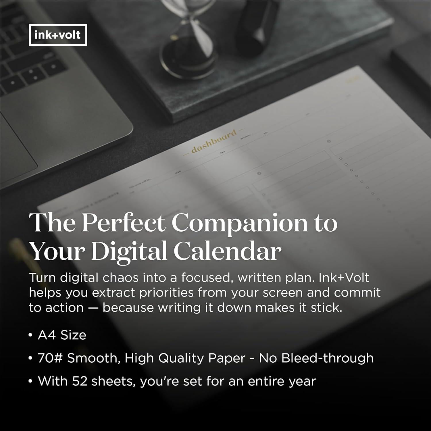 Bloc de Notas Semanal Ink+Volt A4 52 Hojas No Datadas