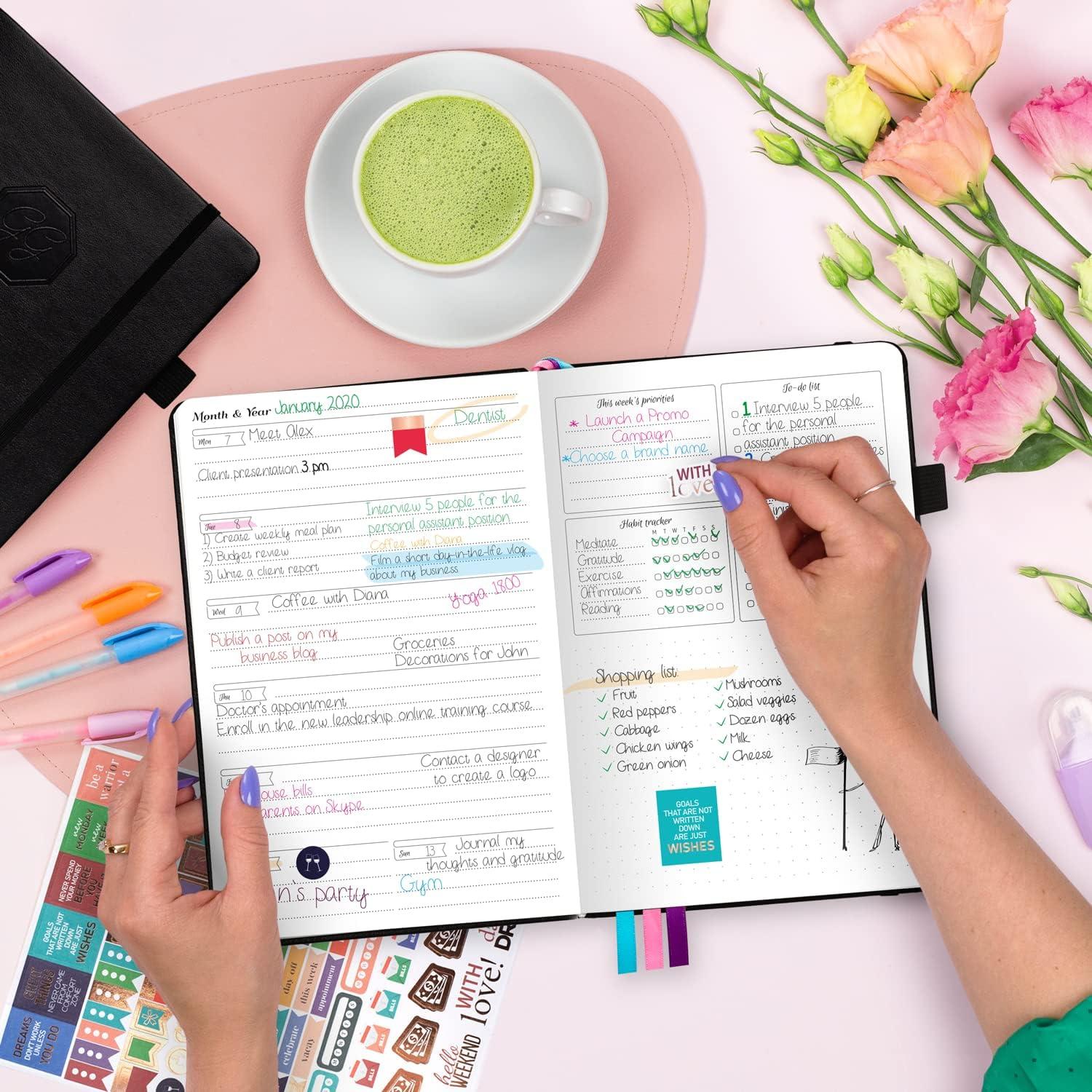 Planificador Semanal GoGirl A5 Sin Fecha - Agenda de Metas Negra