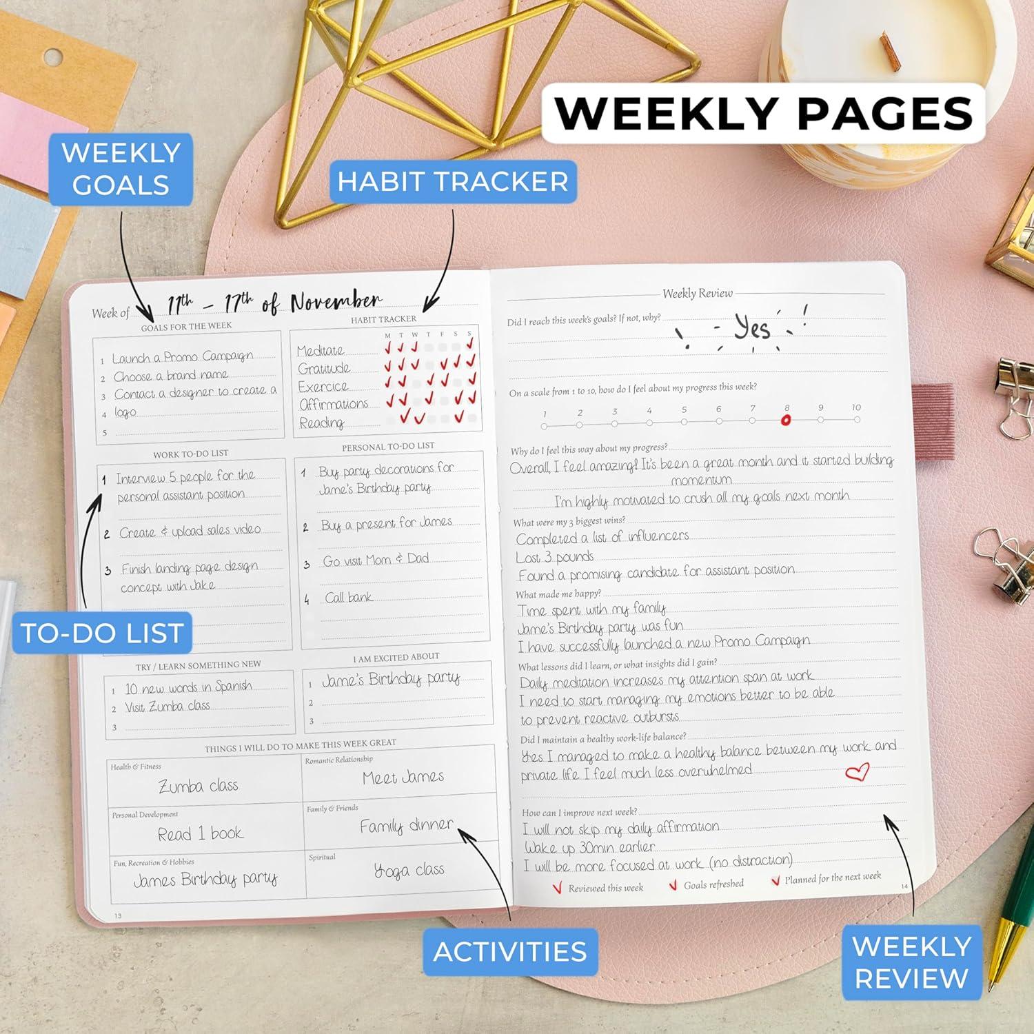 Planificador Legend Diario A5 No Datado 3 Meses Oro Rosa