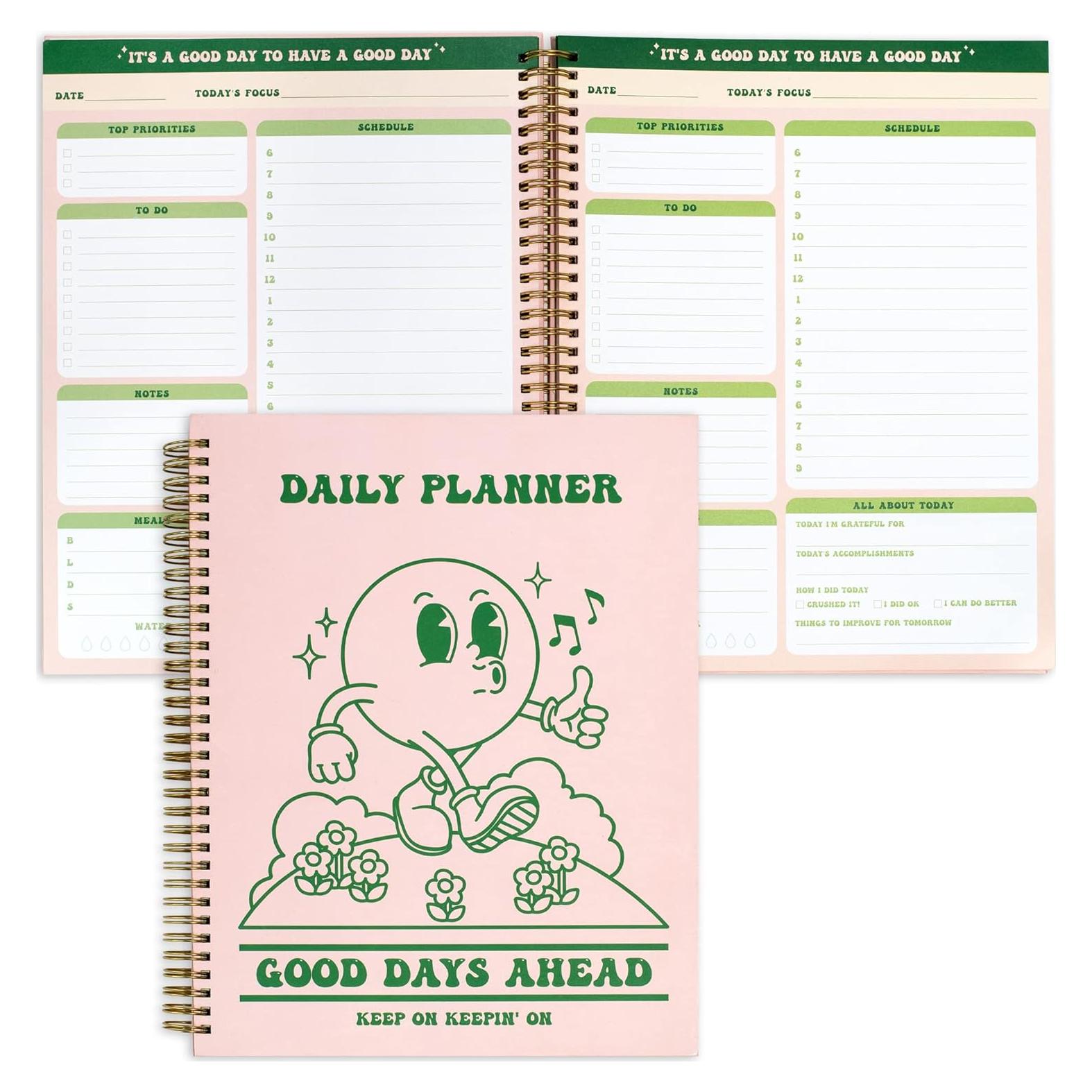 Planificador Diario Sin Fecha THiNKABLE A4 Rosa Retro 160 Páginas