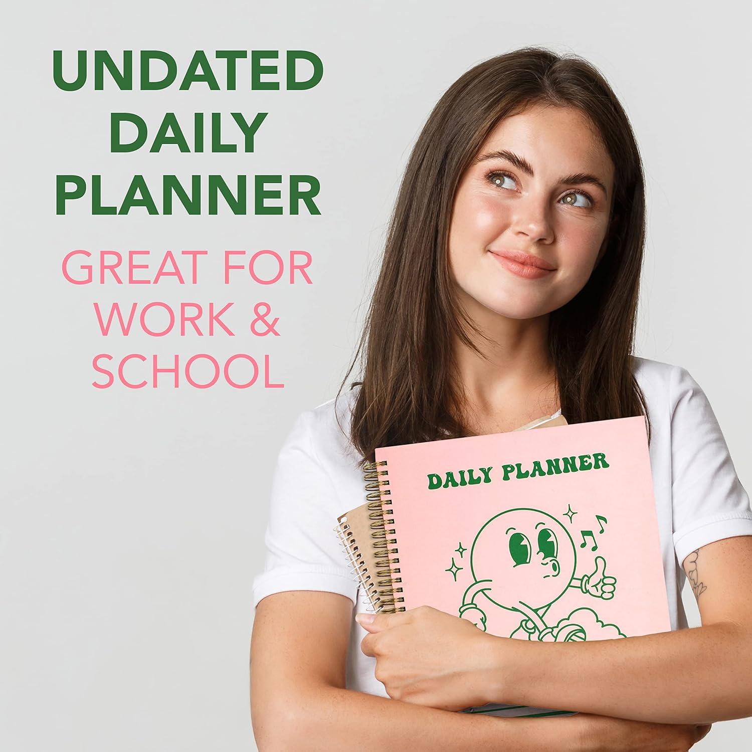 Planificador Diario Sin Fecha THiNKABLE A4 Rosa Retro 160 Páginas