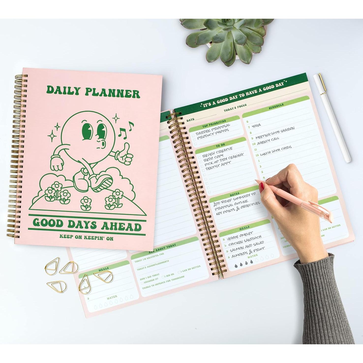 Planificador Diario Sin Fecha THiNKABLE A4 Rosa Retro 160 Páginas