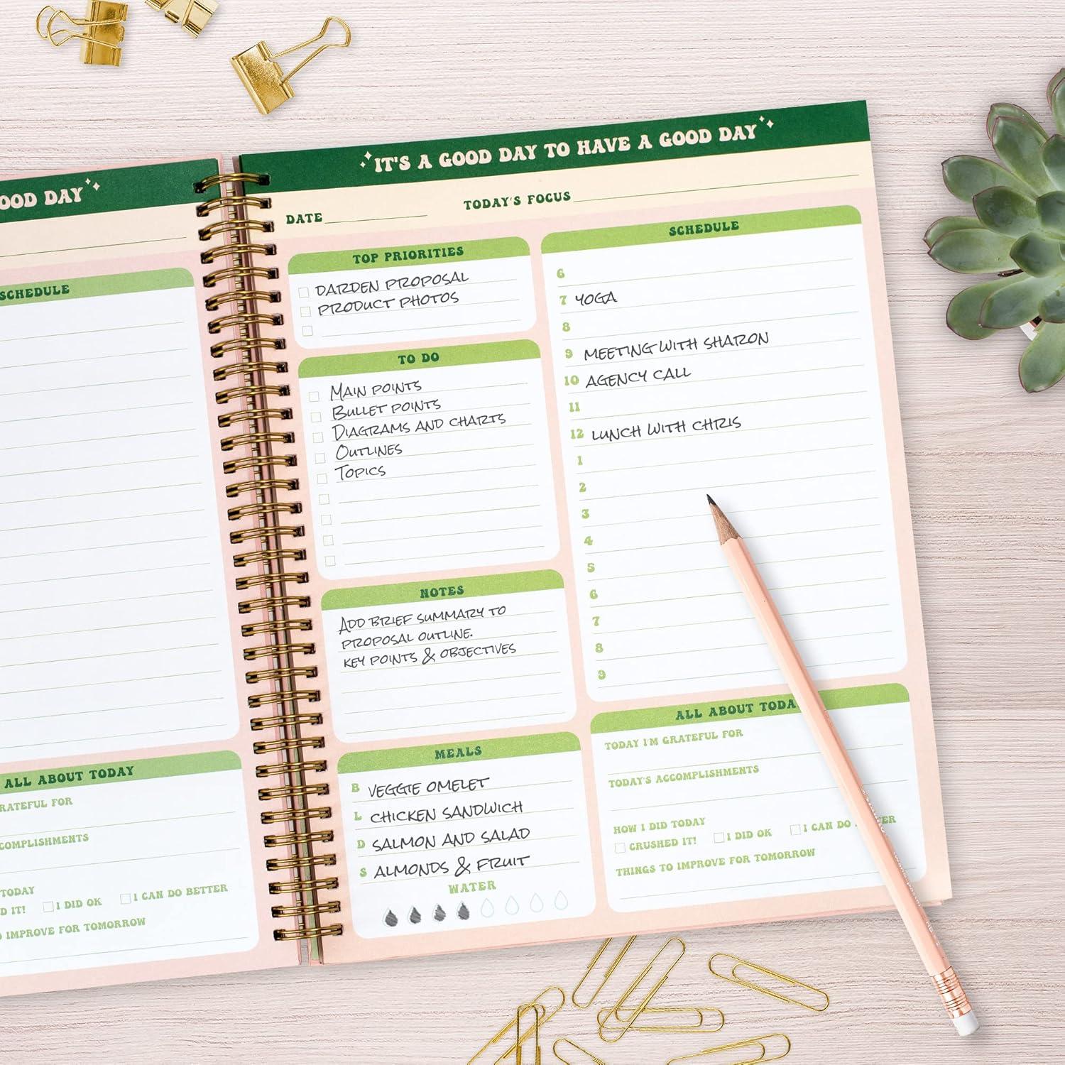 Planificador Diario Sin Fecha THiNKABLE A4 Rosa Retro 160 Páginas