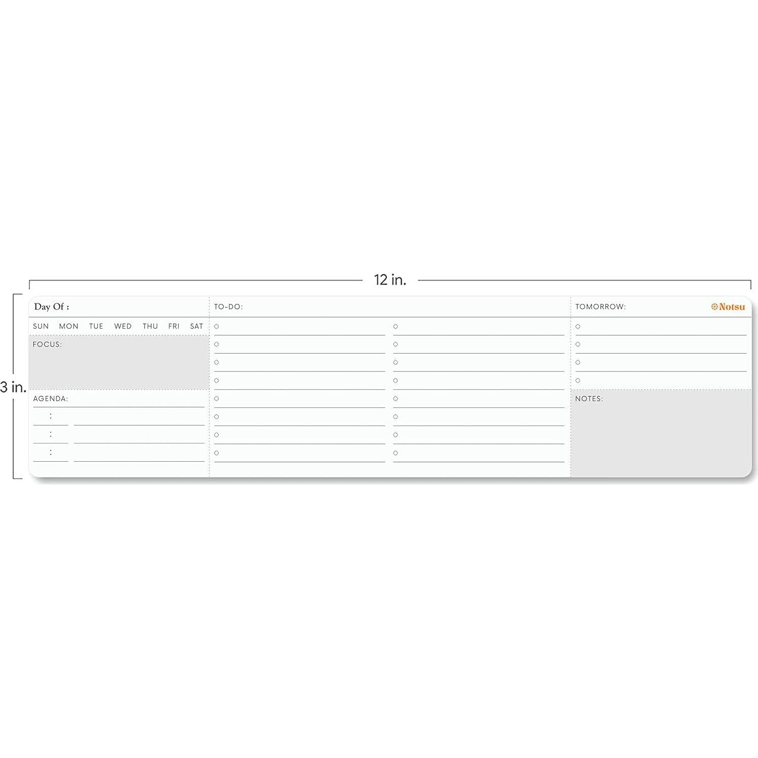 Planificador Diario Notsu Notepad Lite 30.5x7.6cm Minimalista