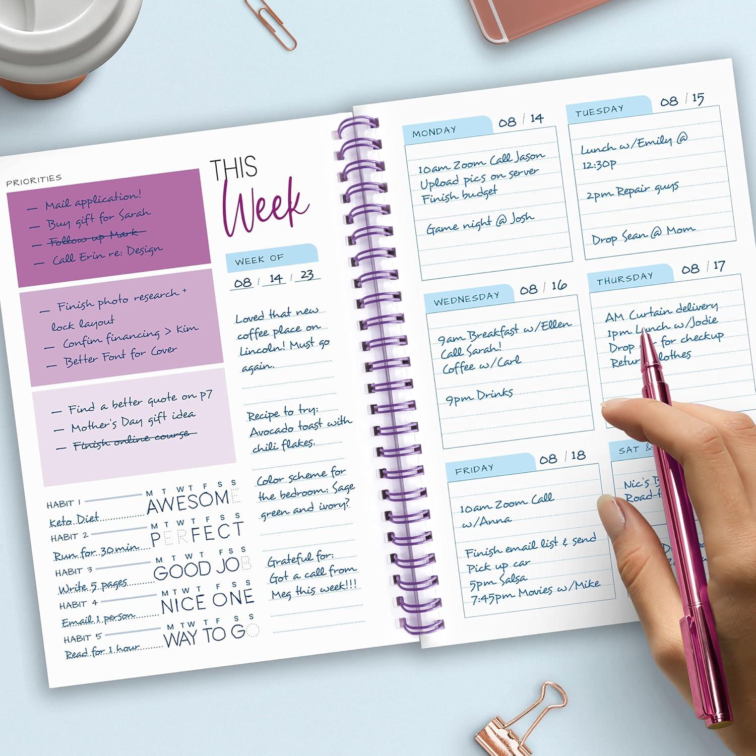 Planificador Semanal A5 Elwyn Life Púrpura - No Datado