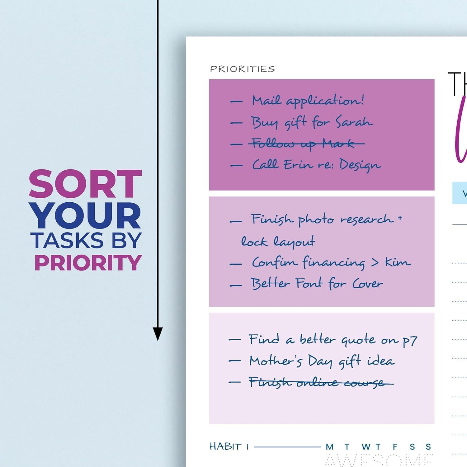 Planificador Semanal A5 Elwyn Life Púrpura - No Datado