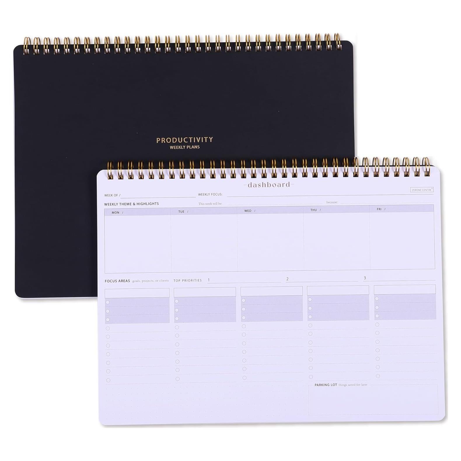 Planificador Semanal ZERONE CENTRE 54 Hojas A4 Negro