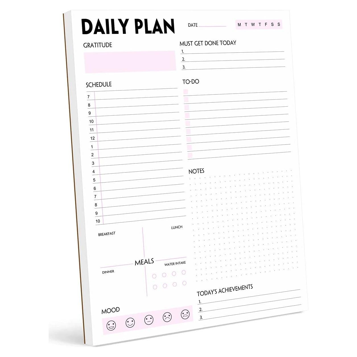 Bloc de Notas Diario Nokingo A4 Rosa 50 Hojas Desprendibles