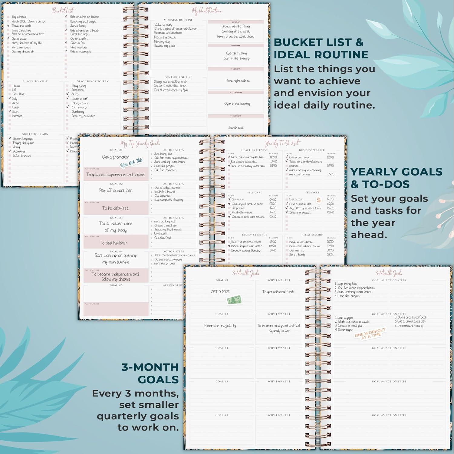 Planificador Semanal Grande PLANBERRY - Horario y Presupuesto 20.3x26.4 cm