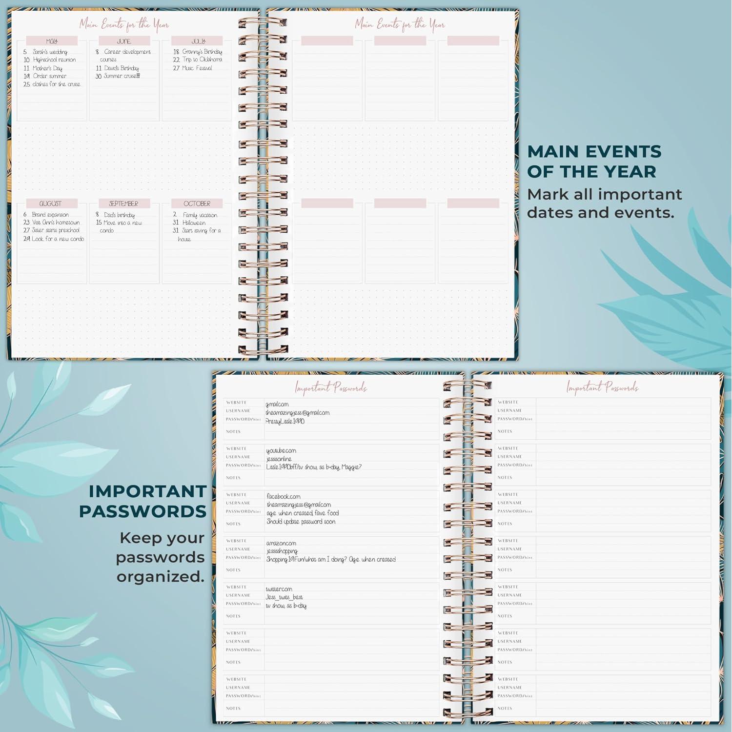 Planificador Semanal Grande PLANBERRY - Horario y Presupuesto 20.3x26.4 cm