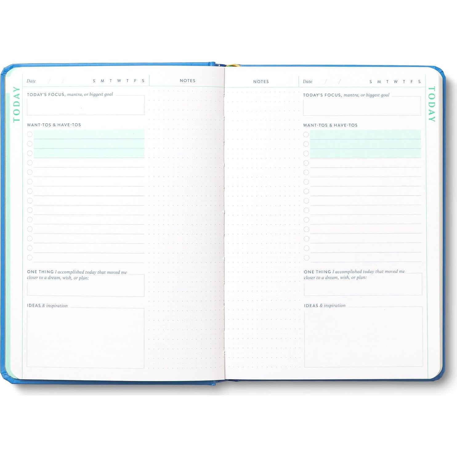 Planificador Diario No Datado Compendium 192 Páginas Azul 21x14.6 cm