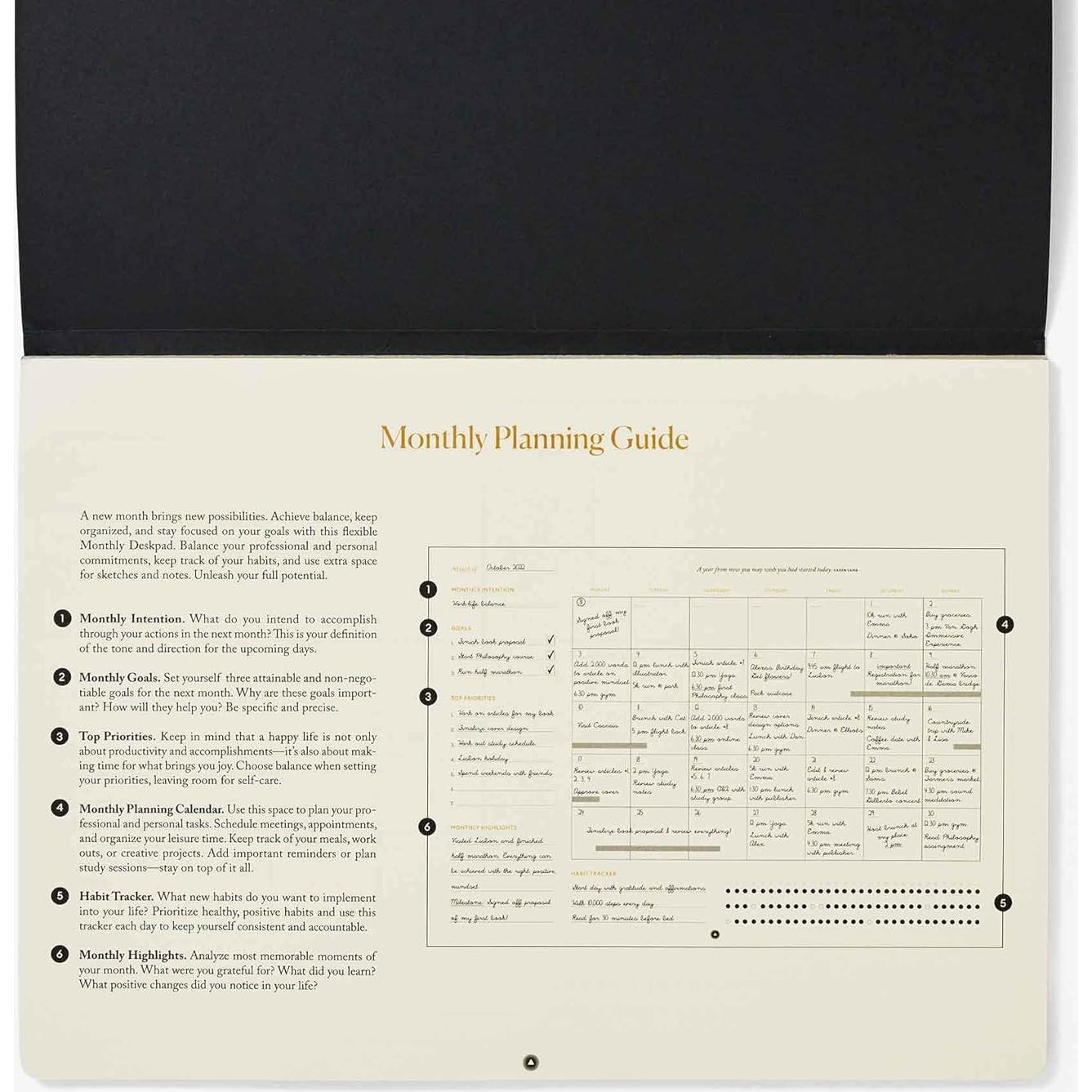 Almohadilla de Escritorio Mensual Intelligent Change A4 Negra