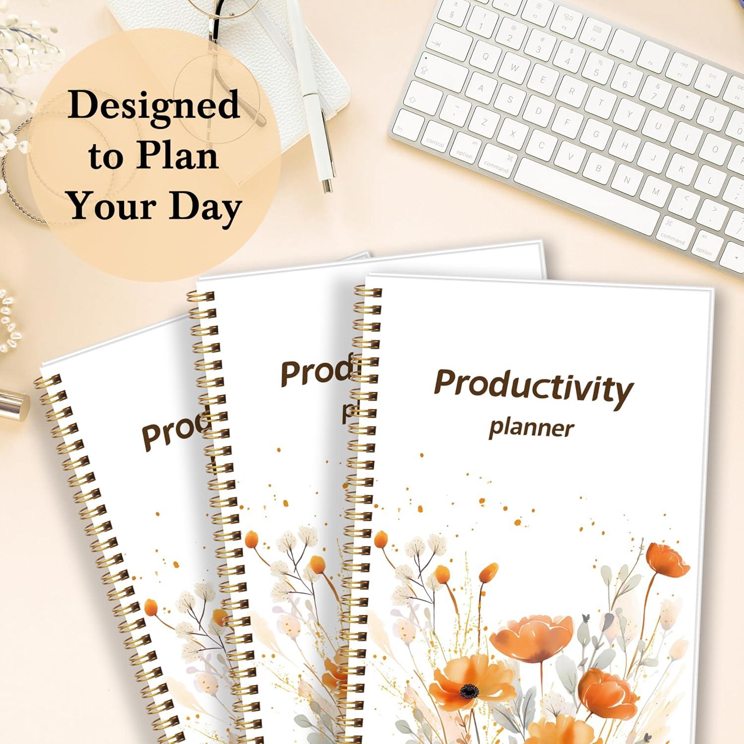 Planificador Diario TDAH Kamoy Cubierta Dura 17.78x25.4cm Naranja