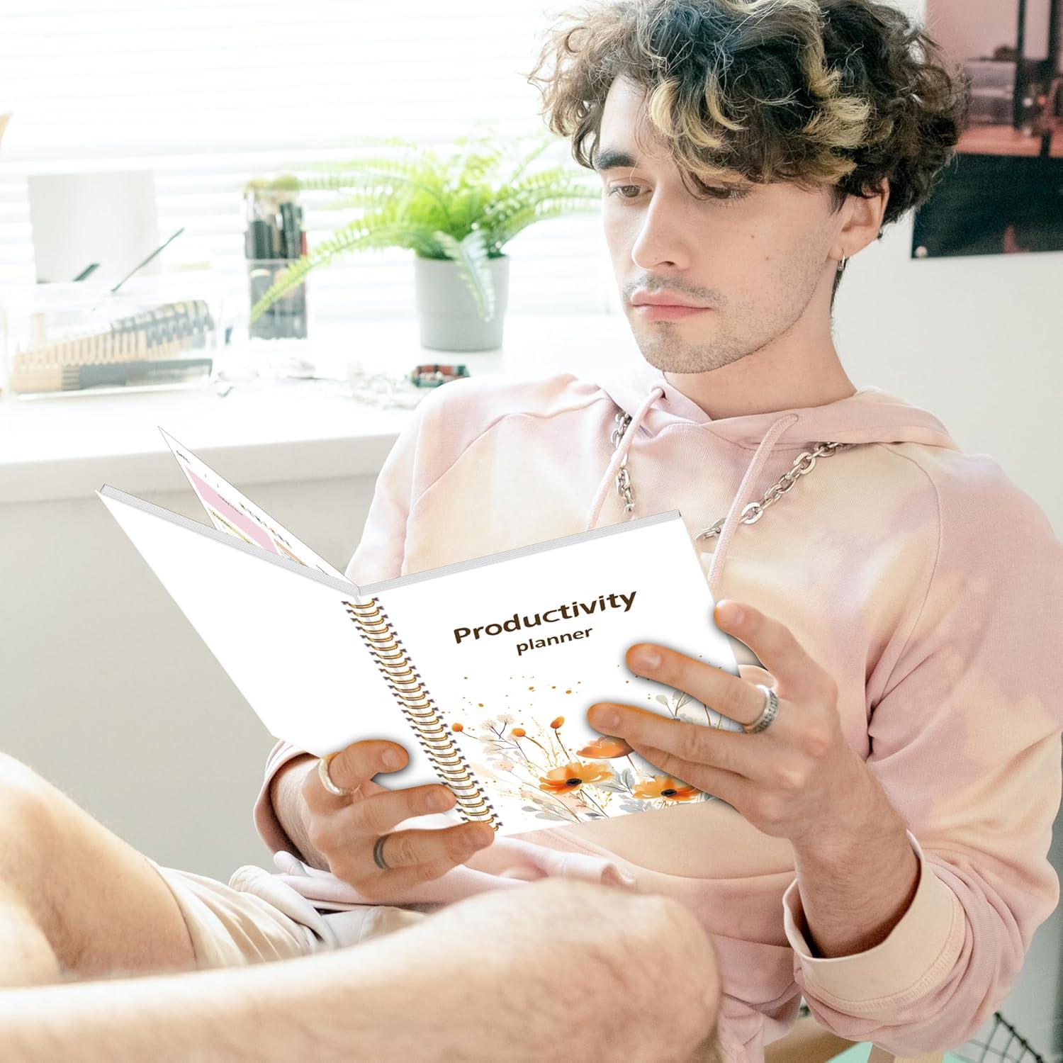 Planificador Diario TDAH Kamoy Cubierta Dura 17.78x25.4cm Naranja