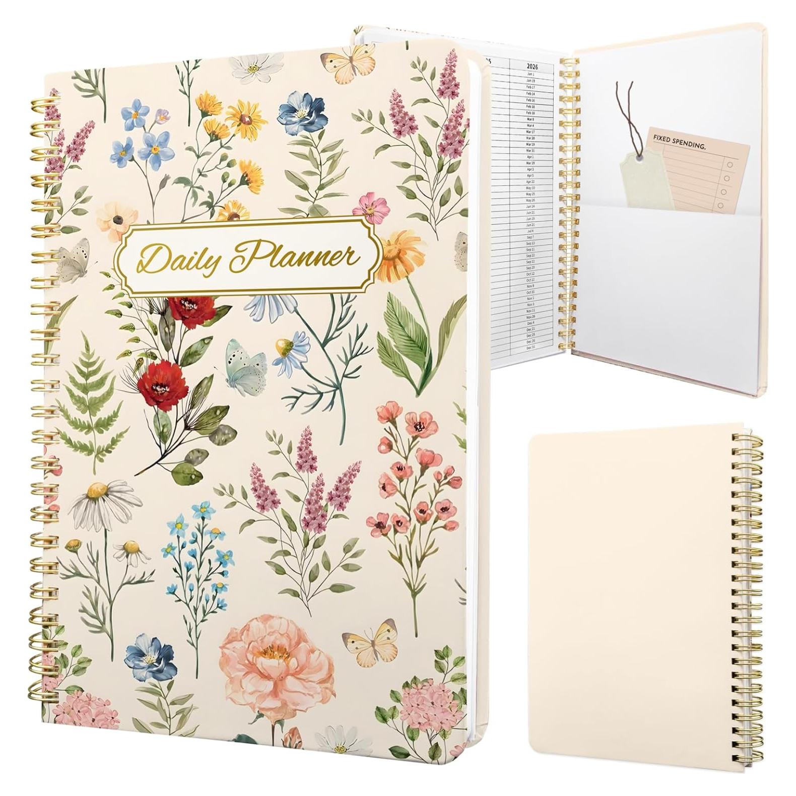 Planificador Diario Sin Fecha Stanoha A5 Floral 80 Días