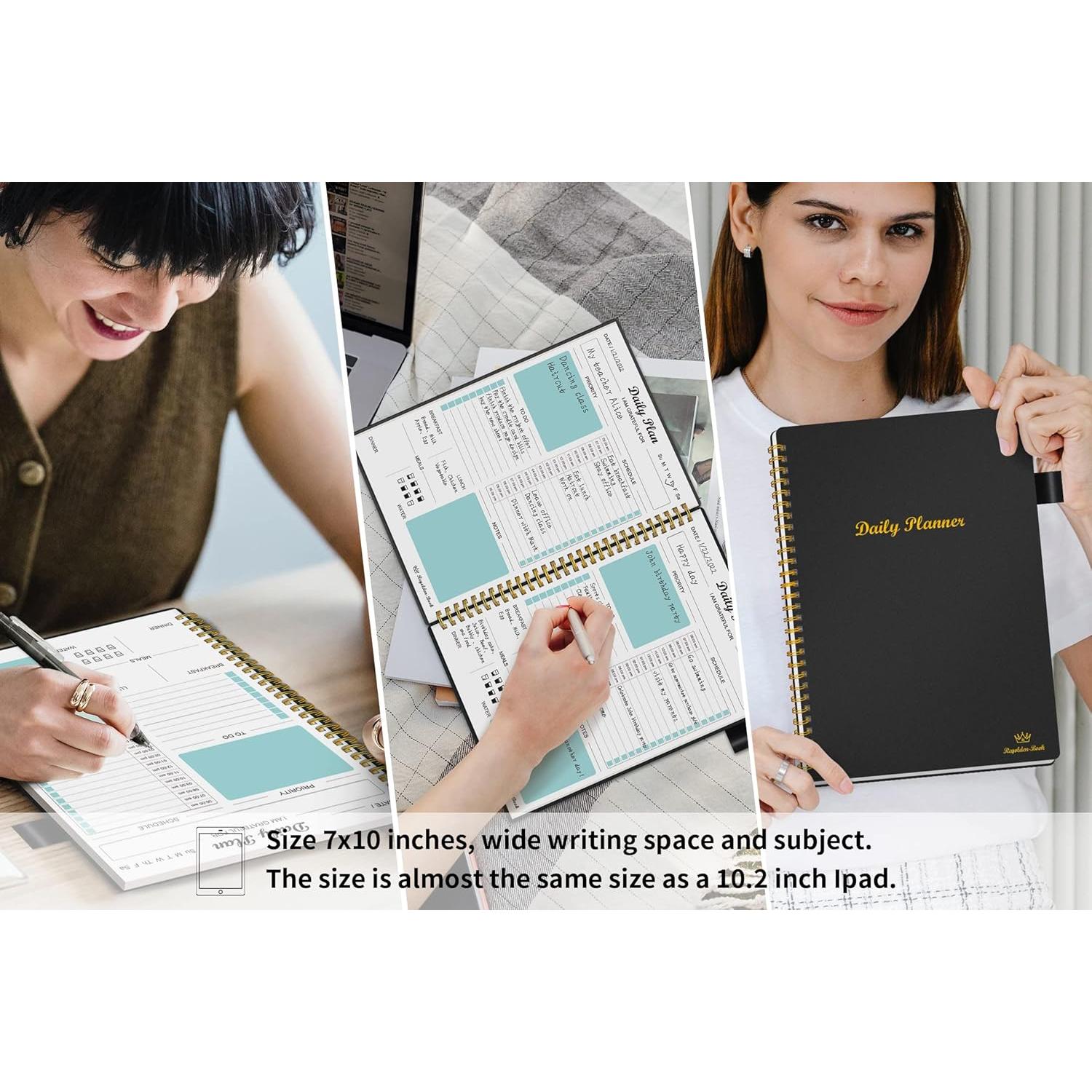 Planificador Diario Sin Fecha Regolden-Book B5 Negro 160 Páginas