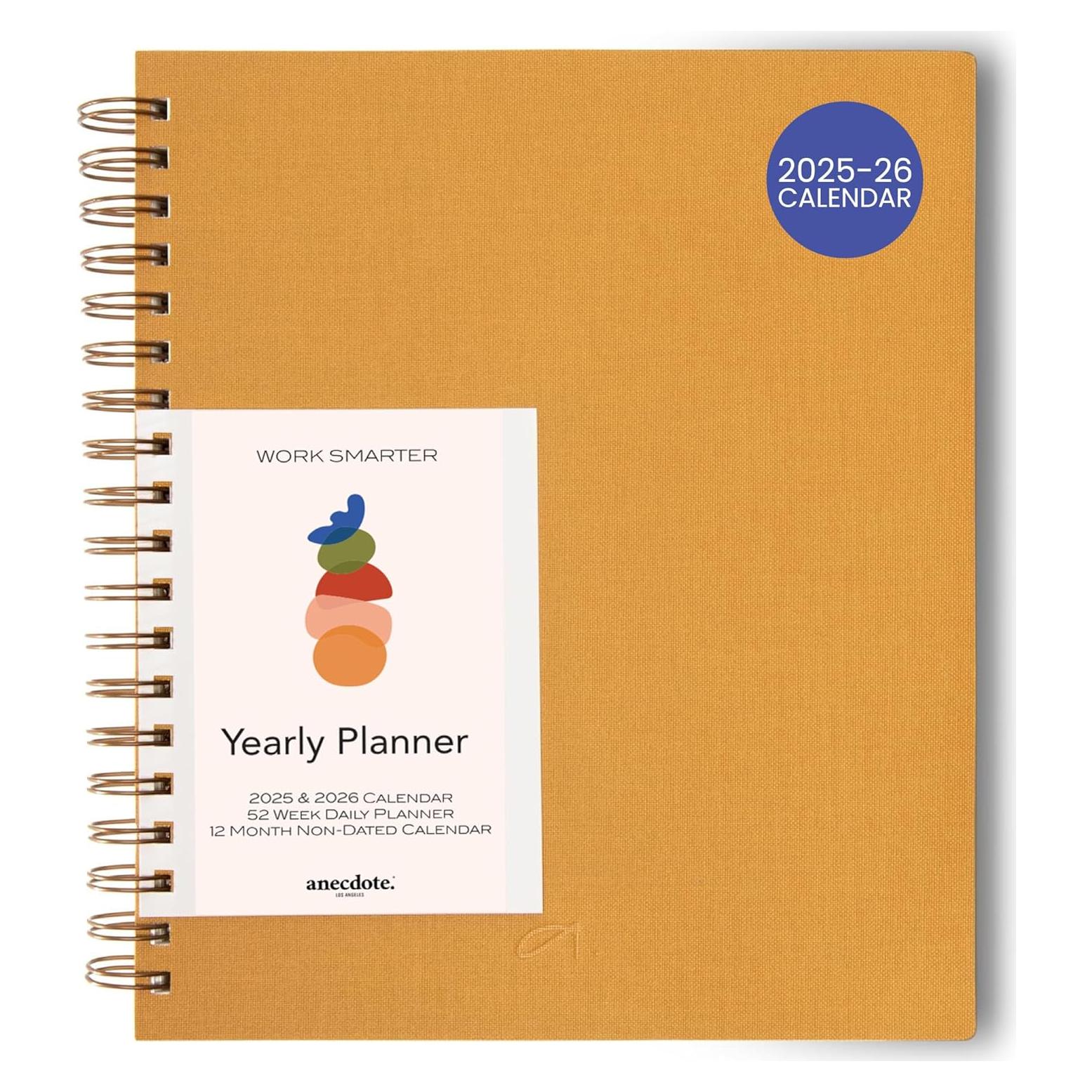 Planificador Anual Anecdote 2026 A4 Mostaza Espiral