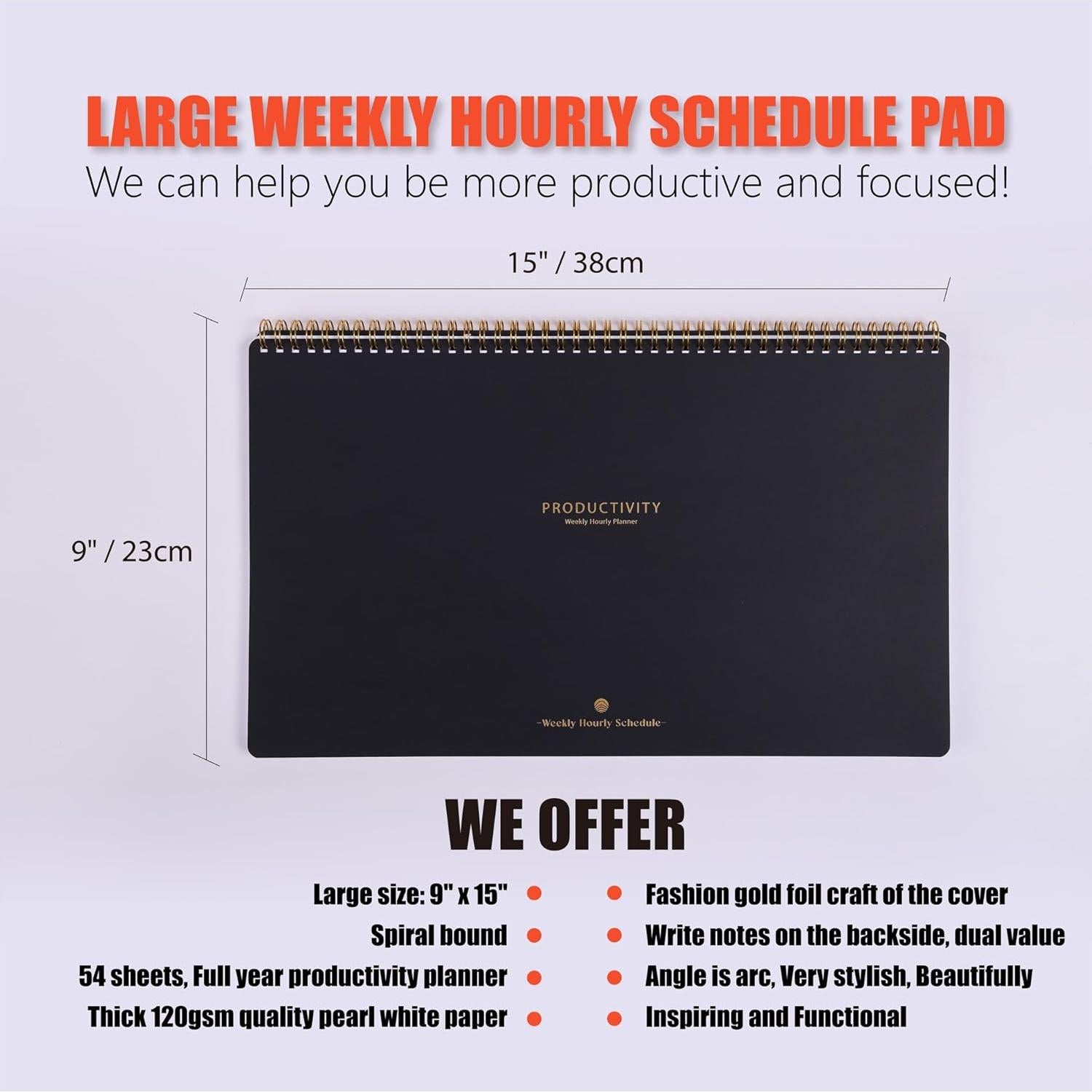 Planificador Semanal Sin Fecha ZERONE CENTRE 54 Hojas 23x38cm