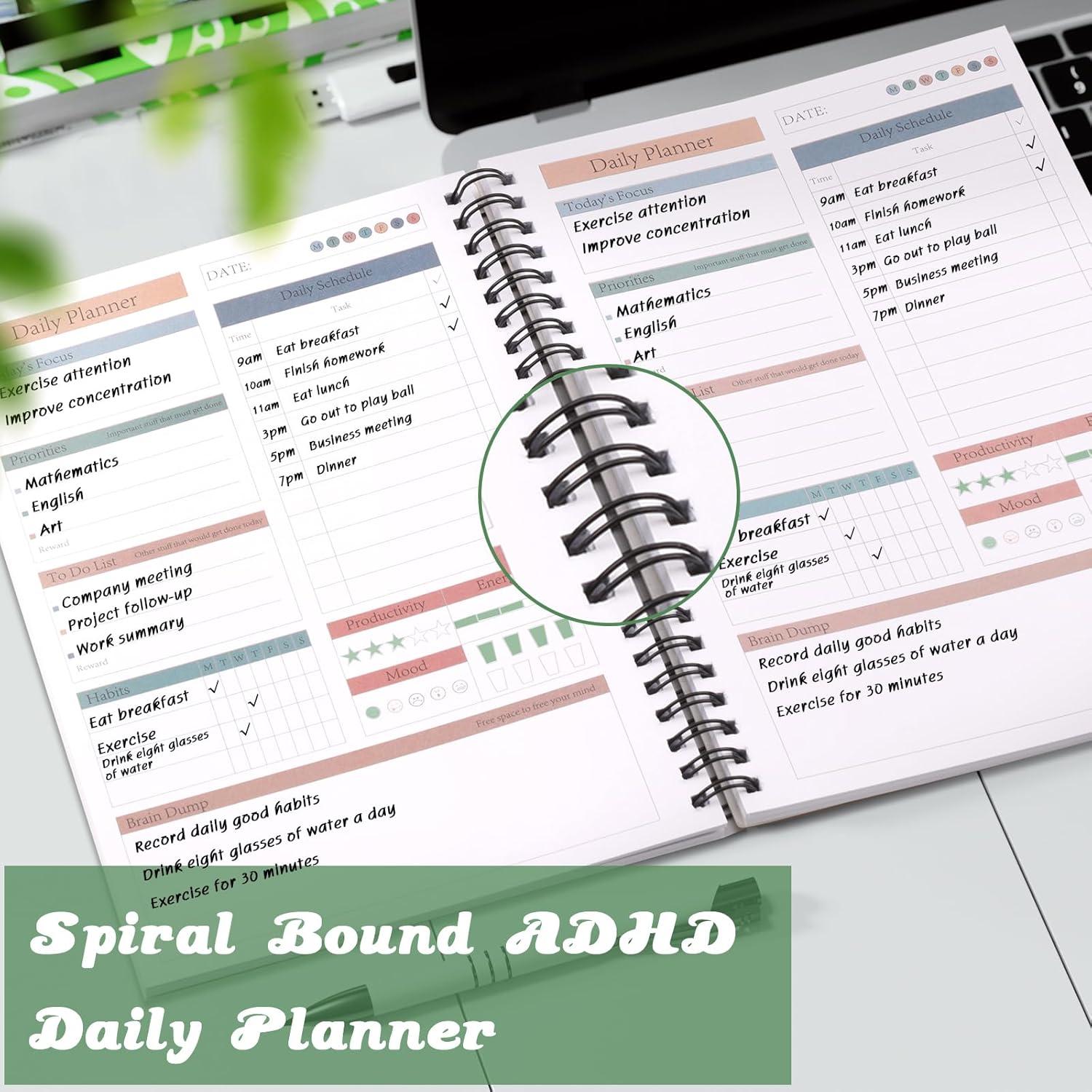 Planificador Diario ADHD OKWUYiK 130 Páginas A5 Negro