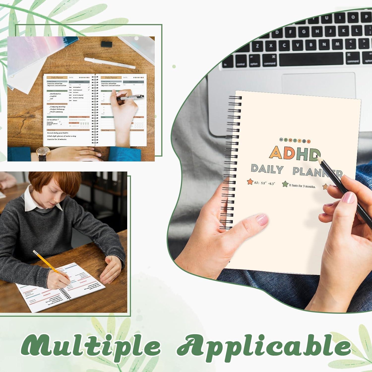 Planificador Diario ADHD OKWUYiK 130 Páginas A5 Negro