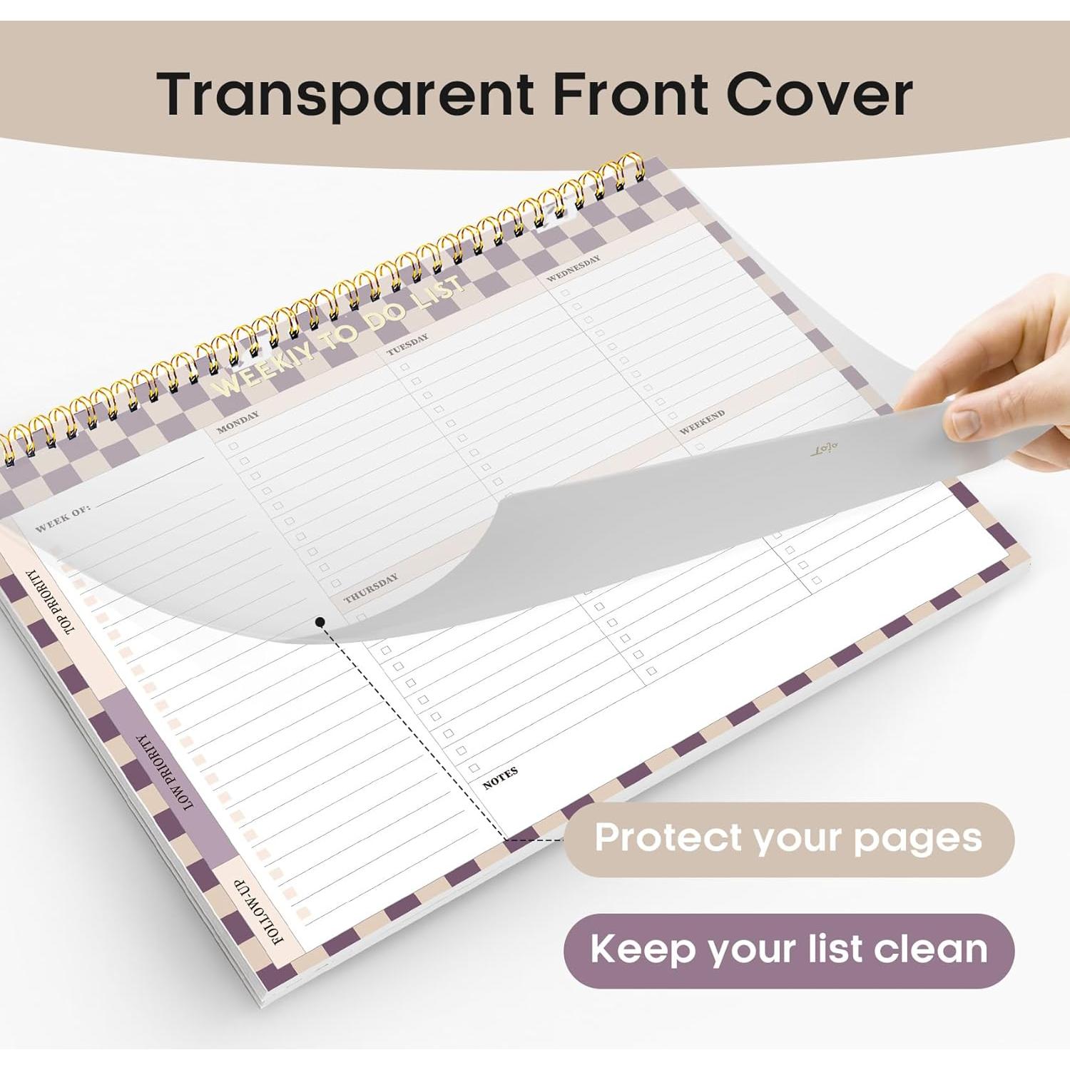 Planificador Semanal Taja A4 52 Hojas Cuadrícula Lila