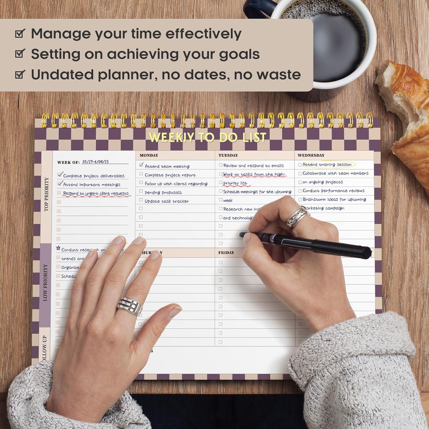 Planificador Semanal Taja A4 52 Hojas Cuadrícula Lila