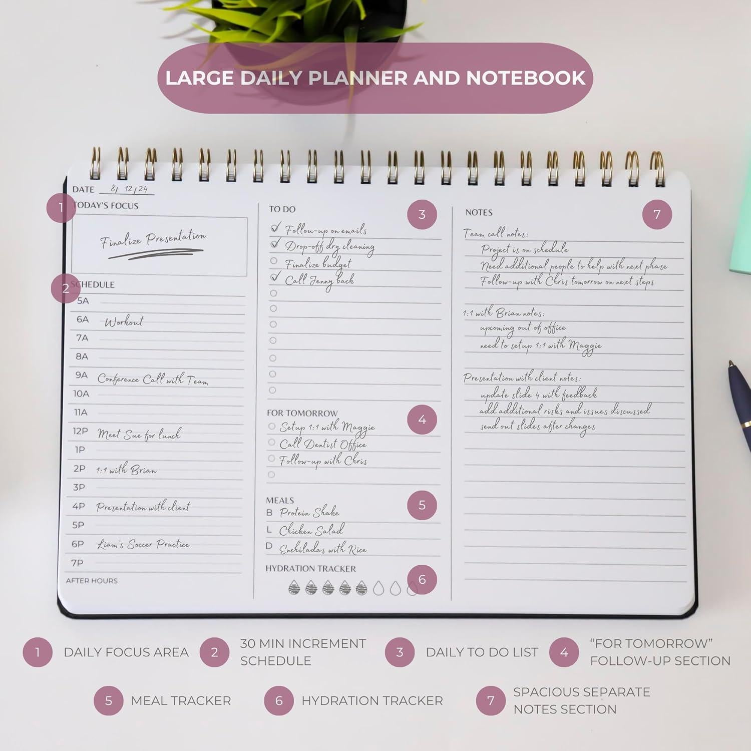 Planificador Diario y Semanal Merely Home 20.96x29.85 cm Óxido