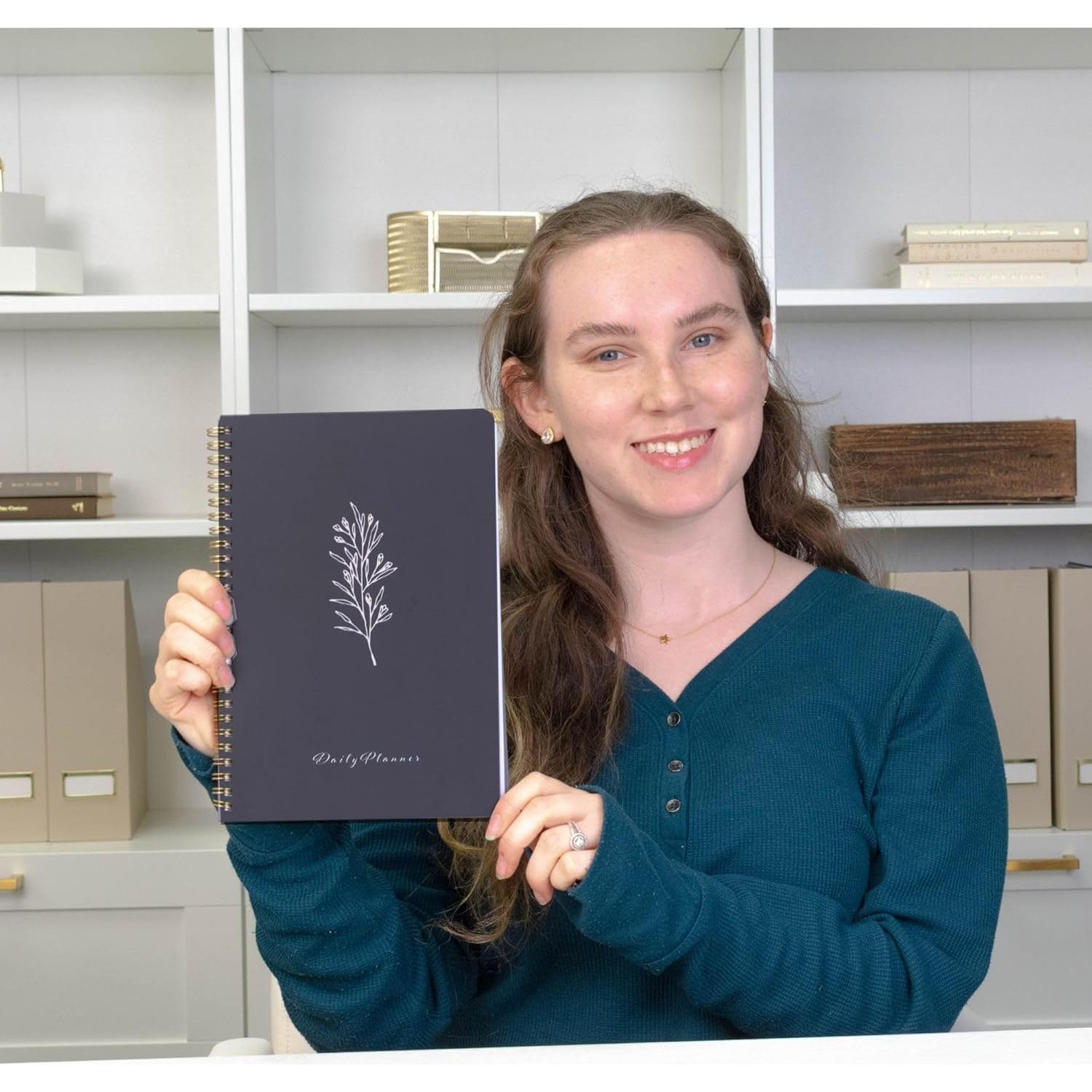 Planificador Diario Minimalista BLU MONACO Gris 80 Días