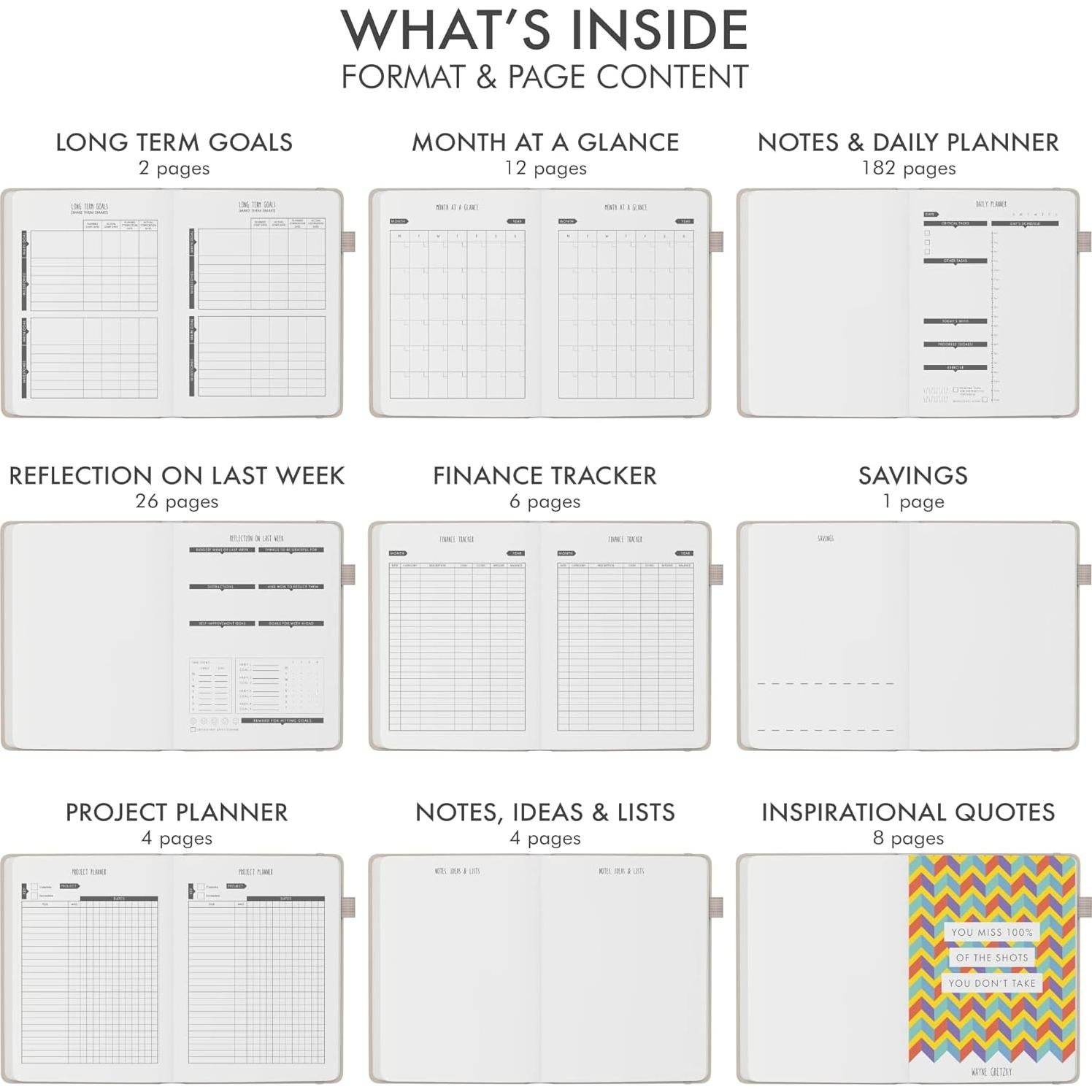 Planificador Diario LUX Clásico No Datado A5 Púrpura