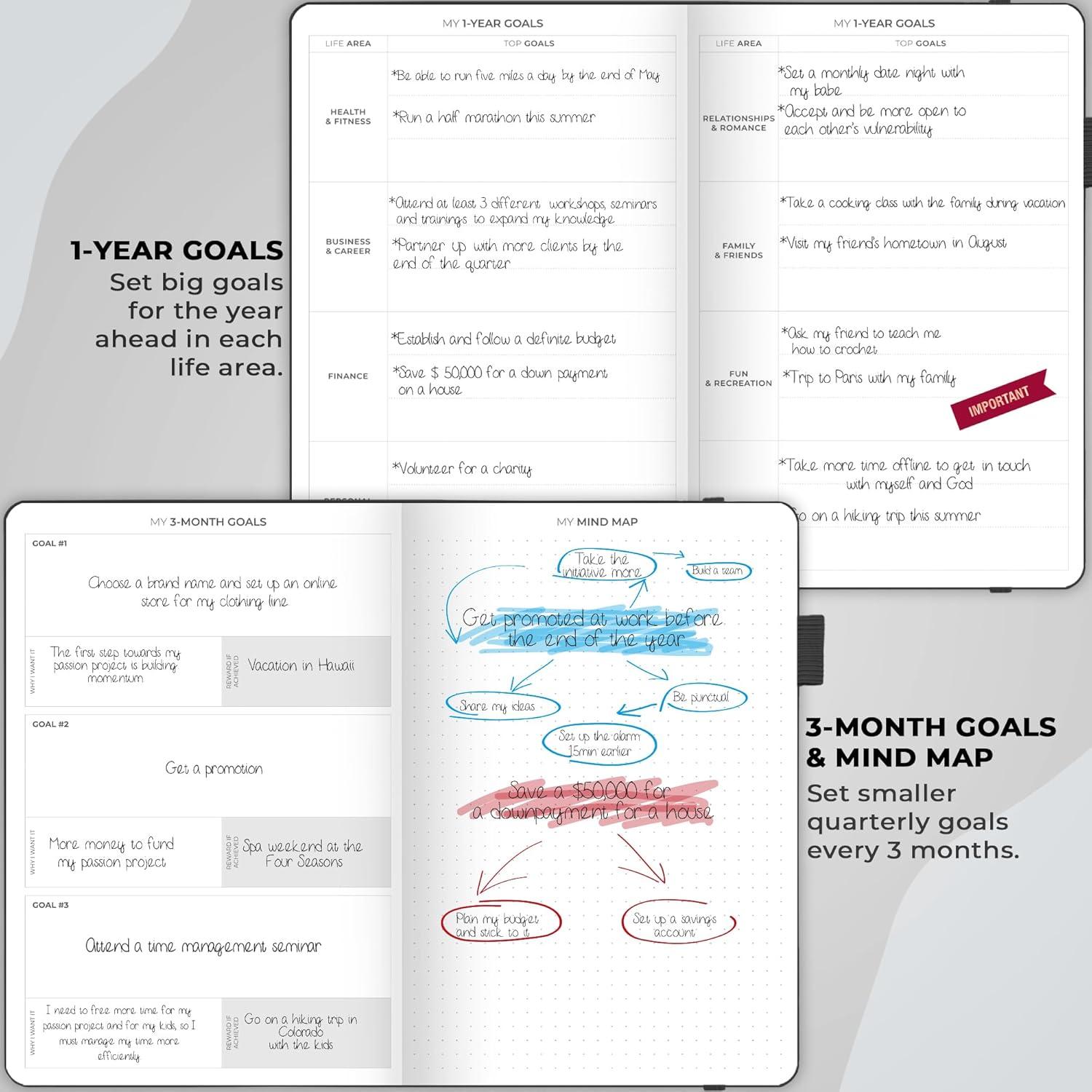 Planificador Clever Fox Schedule A5 Negro - Organizador Diario Sin Fecha