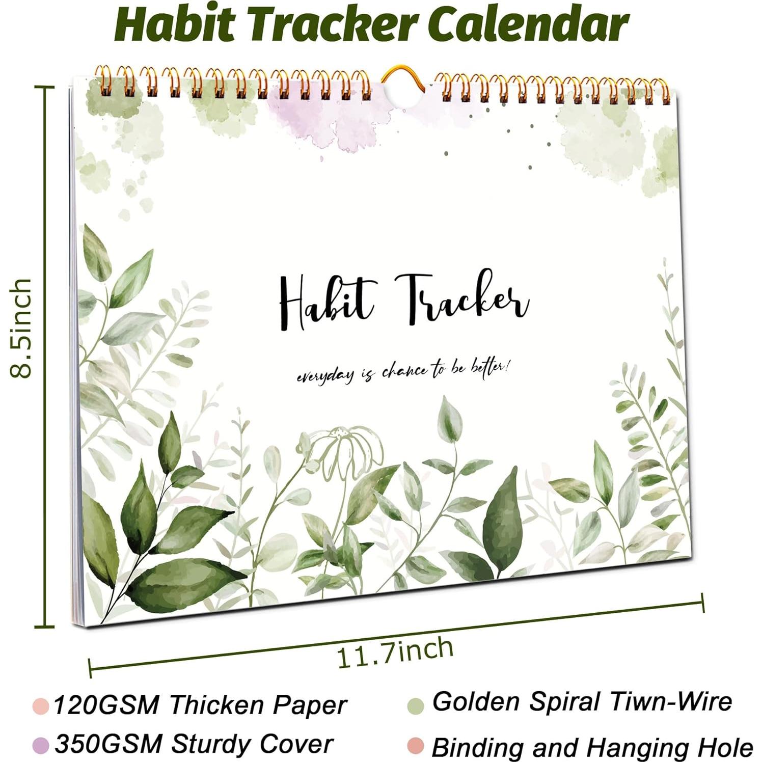 Calendario de Seguimiento de Hábitos PIOOJK 29.7x21.6 cm